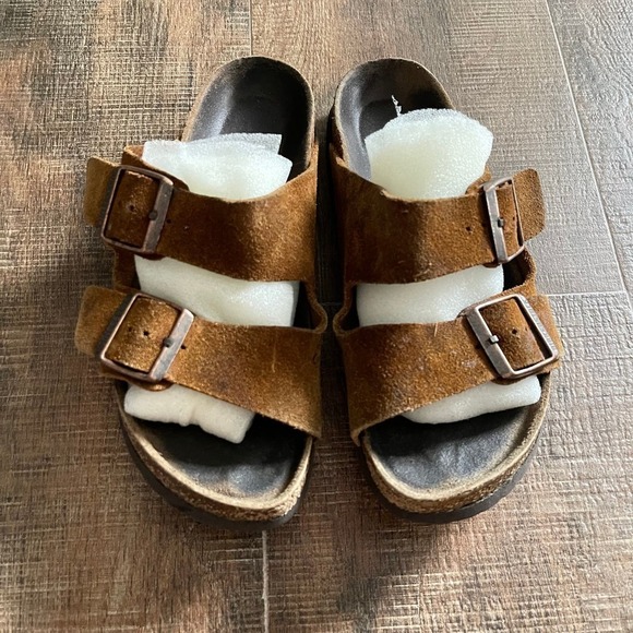 BIRKENSTOCK Leather Suede Sandals Shoes - Picture 1 of 7